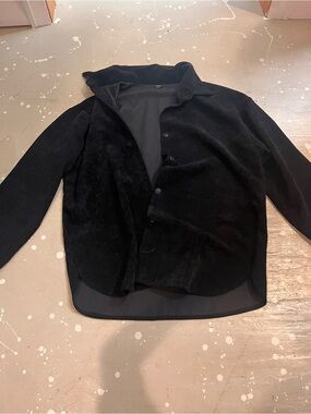 SHEIN Black Corduroy Shirt Jacket
